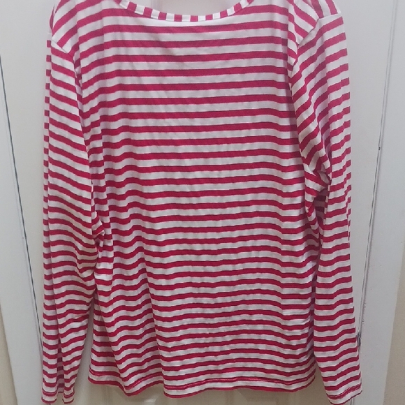 Red and White Striped Long Sleeve Tee - Picture 6 of 8